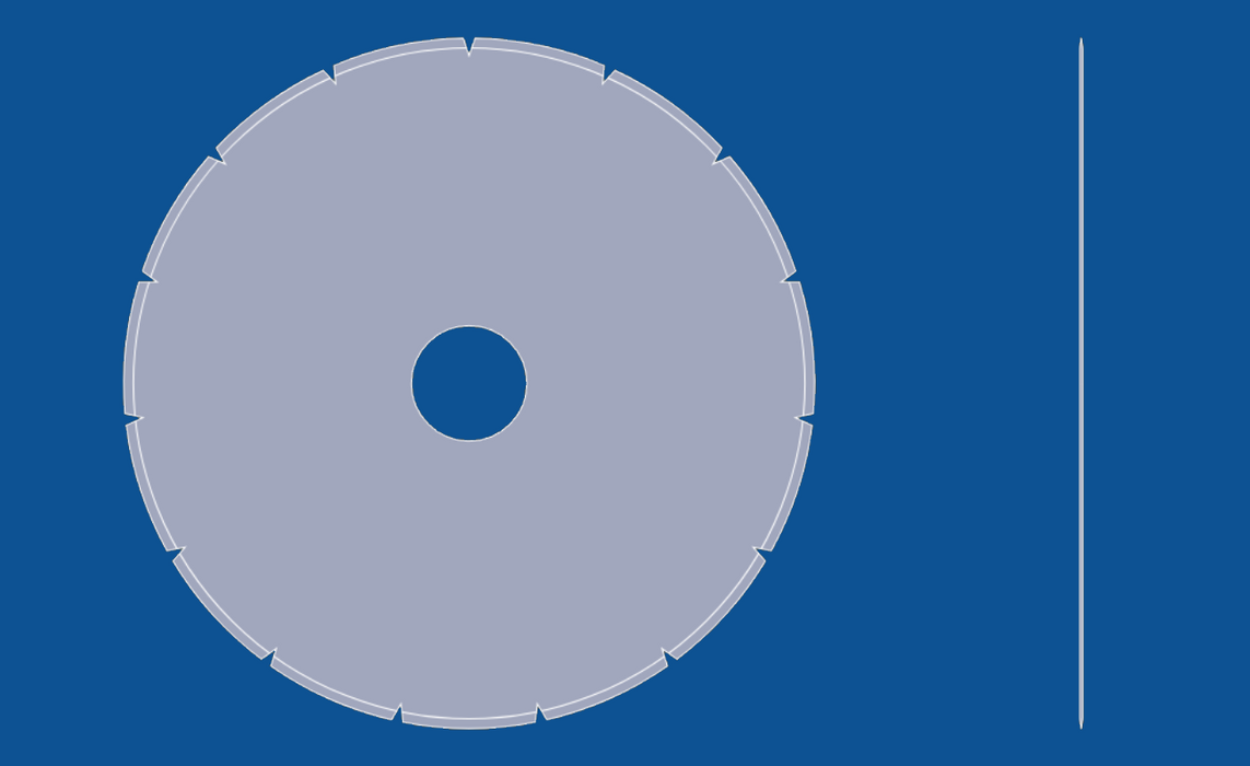 Cirkelsåg med V-formad tand och 12" diameter, artikelnummer 90060